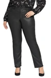 Nydj Marilyn Straight Leg Jeans In Black Coated