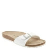Birkenstock Womens White Birko Flor Madrid One-strap Faux-leather Sandals