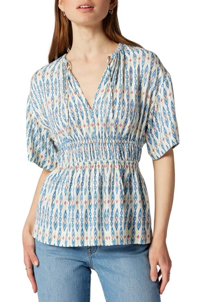 Joie Renae Short Sleeve Top In Blue In Daphne Multi