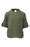 Snapper Rock Kids' Little Boy's & Boy's Frankie Seersucker Henley Shirt In Green