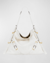 Givenchy Voyou Medium Shoulder Bag In Tumbled Leather In Ivory