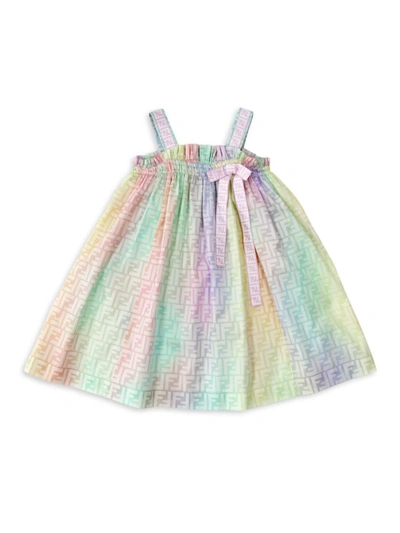 Fendi Kids' Little Girl's & Girl's Double-f Logo Dress In Ombre
