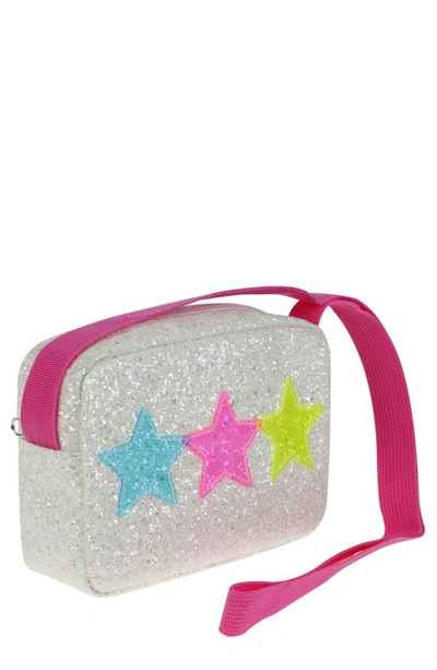 Capelli New York Kids' Glitter Star Camera Crossbody Bag In White