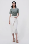 Simkhai Piper Denim Midi Skirt In Ecru