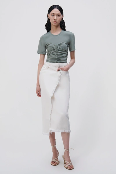 Simkhai Piper Denim Midi Skirt In Ecru