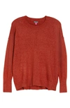 Vince Camuto Center Seam Crewneck Sweater In Rust