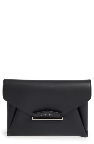 Givenchy 'medium Antigona' Leather Envelope Clutch - Black | ModeSens