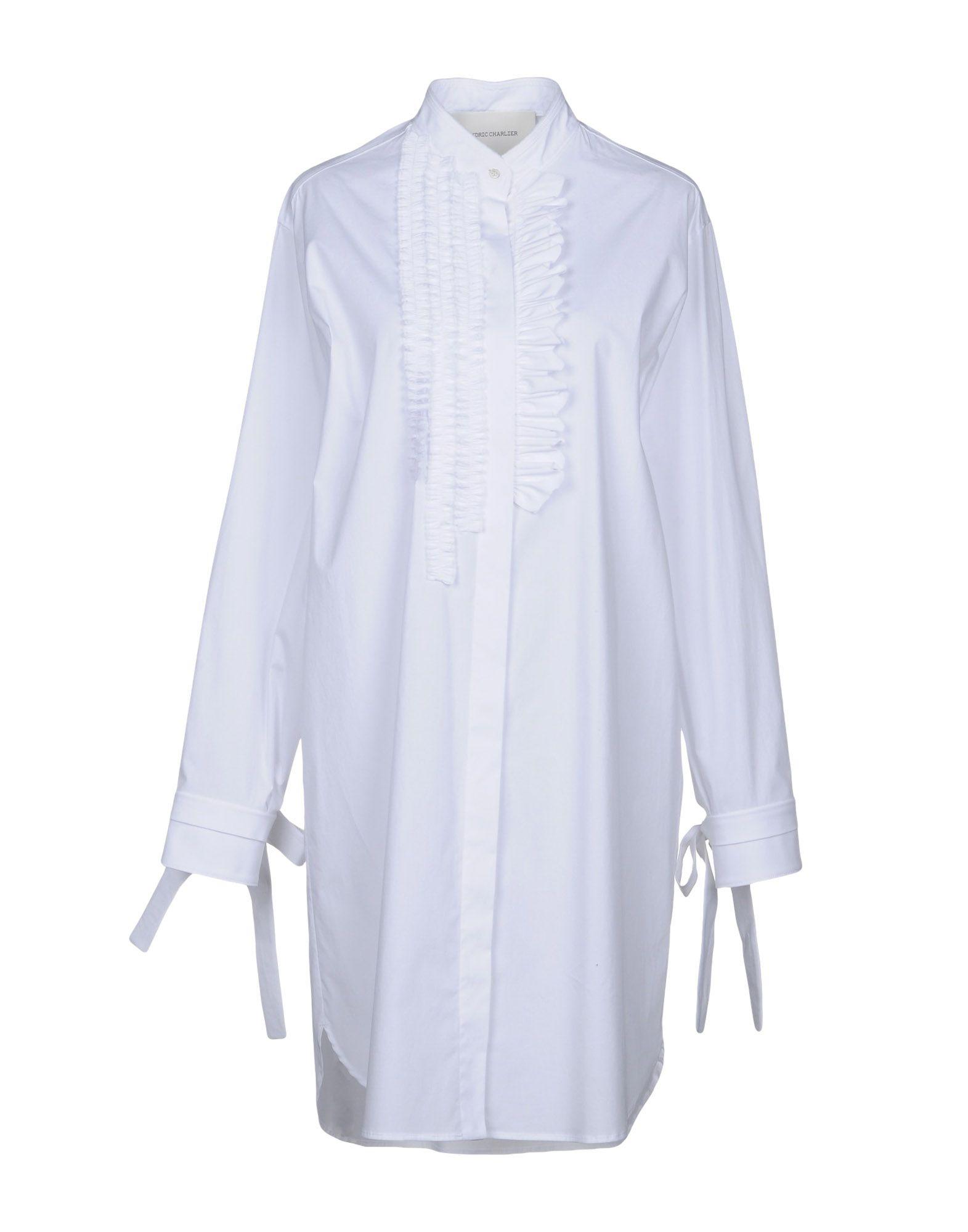 Cedric Charlier Shirt Dress In White | ModeSens