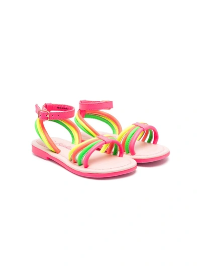 Billieblush Kids' Multicolor Sandals For Girl With Neon Details In Pink