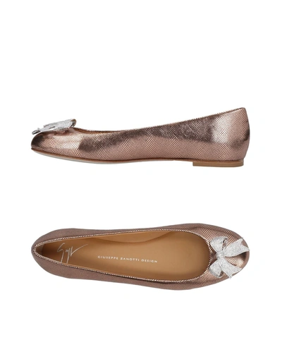 Giuseppe Zanotti Ballet Flats In Copper