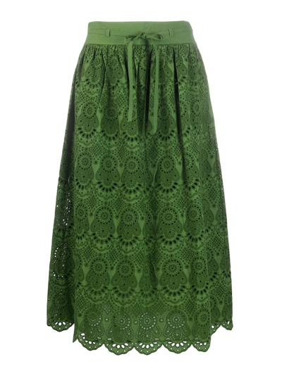 Ulla Johnson Clarabella Eyelet-detail Skirt In Green