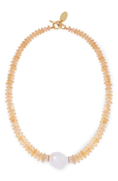 Lizzie Fortunato Calypso Beaded Necklace In Yellow