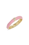 Bonbonwhims Adjustable Enamel Band Ring In Pink