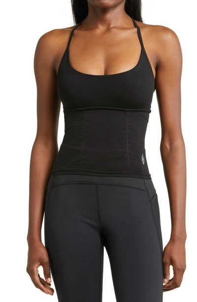 Fp Movement Shirred Crossback Camisole In Black