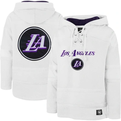 47 ' White Los Angeles Lakers 2022/23 Pregame Mvp Lacer Pullover Hoodie