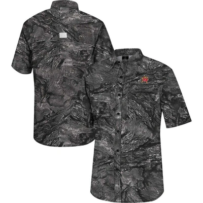 Colosseum Charcoal Maryland Terrapins Realtree Aspect Charter Full-button Fishing Shirt