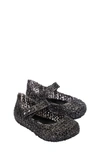 Mini Melissa Kids' Campana Mary Jane In Black Glitter