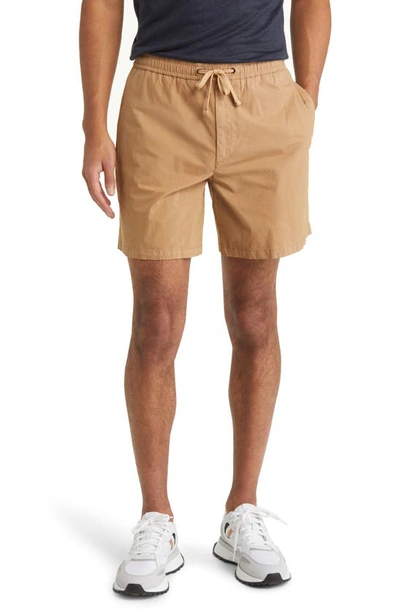 Hugo Boss Karlos Stretch Cotton Drawstring Shorts In Beige