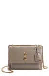 Saint Laurent Medium Sunset Leather Shoulder Bag In Green