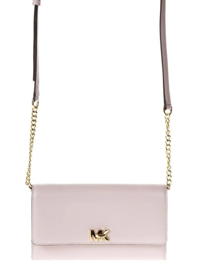 Michael Michael Kors Mot Pink Leather Clutch In Soft Pink