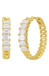 Bony Levy Varda Emerald Diamond Hoop Earrings In 18k Yellow Gold