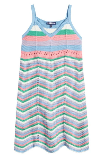 Freshman Kids' Chevron Stripe Knit Sweater Dress In Lollipop Combo