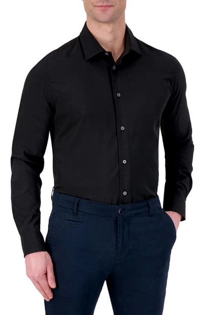 Report Collection 4x Stretch Slim Fit Solid Black Dress Shirt