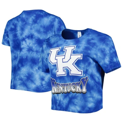 Zoozatz Royal Kentucky Wildcats Cloud-dye Cropped T-shirt