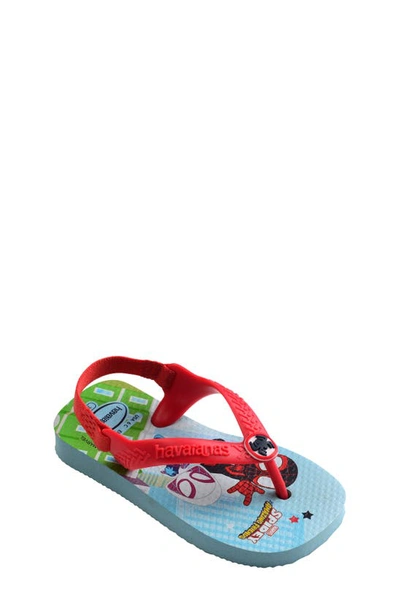 Havaianas Kids' Marvel Spider-man Sandal In Blue/ Red