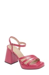 Wonders Block Heel Sandal In Orchid Patent