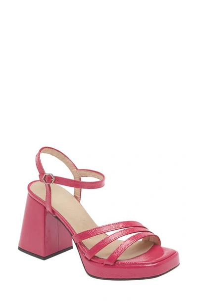 Wonders Block Heel Sandal In Orchid Patent