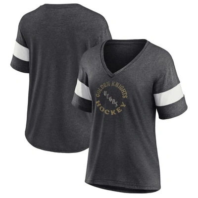 Fanatics Branded Heather Charcoal Vegas Golden Knights Special Edition 2.0 Ring The Alarm V-neck T-s