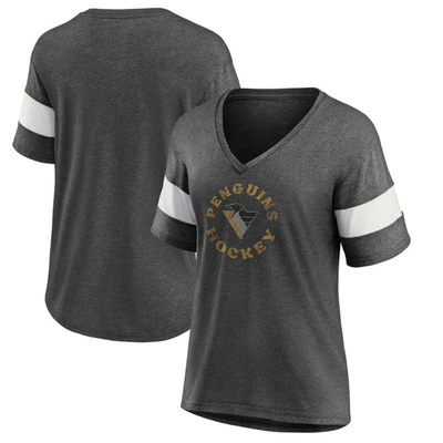 Fanatics Branded Heather Charcoal Pittsburgh Penguins Special Edition 2.0 Ring The Alarm V-neck T-sh