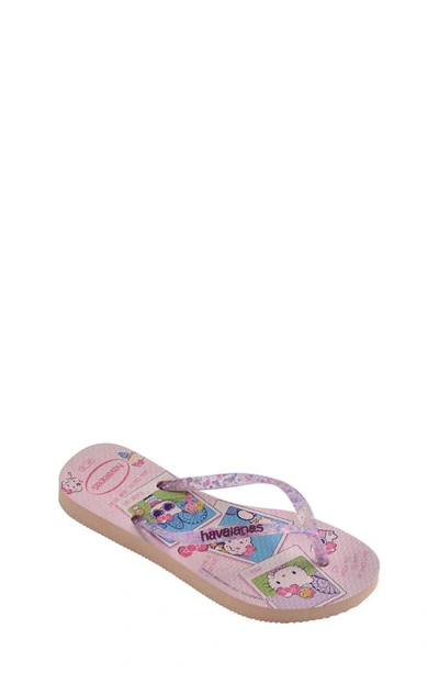 Havaianas Kids' Hello Kitty Slim Flip Flop In Ballet Rose