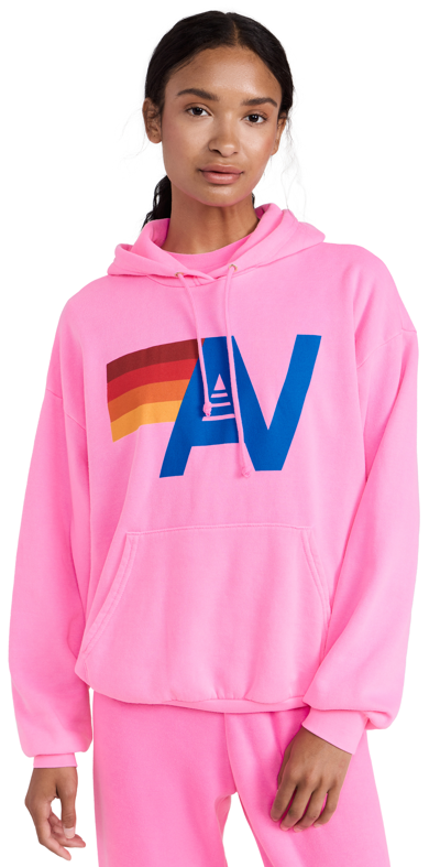 Aviator Nation Relaxed Fit Logo Hoodie In Pink
