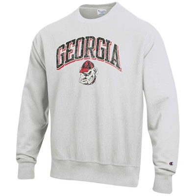 Champion Grey Georgia Bulldogs Arch Over Logo Reverse Weave Pullover Sweatshirt