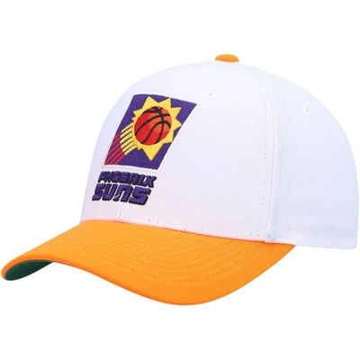 Mitchell & Ness Men's  White, Orange Phoenix Suns Hardwood Classics Core 2-tone 2.0 Pro Snapback Hat In White,orange