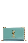 Saint Laurent Small Kate Patent Leather Crossbody Bag In Sage