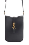 Saint Laurent Mini Le 5 À 7 Vertical Leather Crossbody Bag In Nero