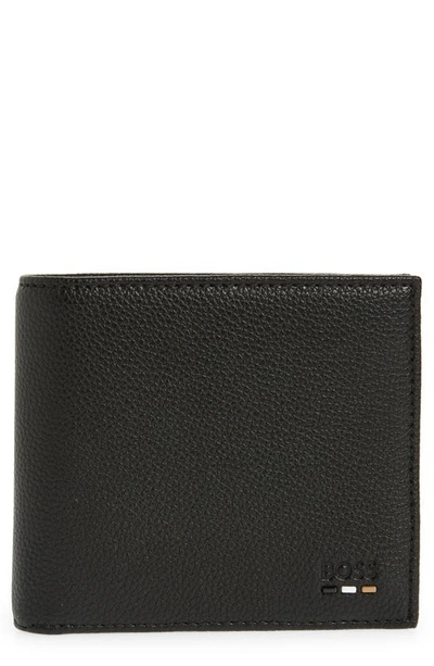 Hugo Boss Ray Faux Leather Bifold Wallet In Black