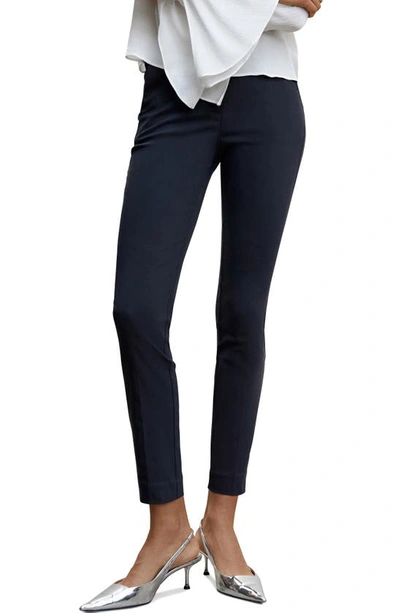 Mango Stretch Crop Skinny Pants In Navy