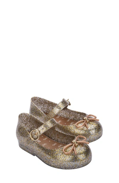 Mini Melissa Kids' Sweet Mary Jane Flat In Gold/ Slvr