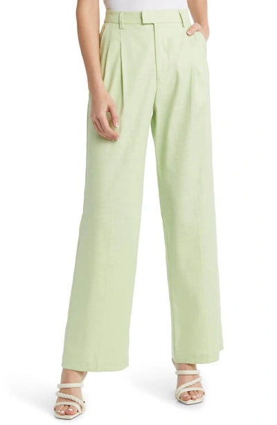 Rails Marnie High Waist Wide Leg Linen Blend Pants In Blue