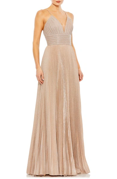 Mac Duggal Sparkle A-line Gown In Rose Gold