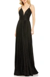 Mac Duggal Sparkle A-line Gown In Black