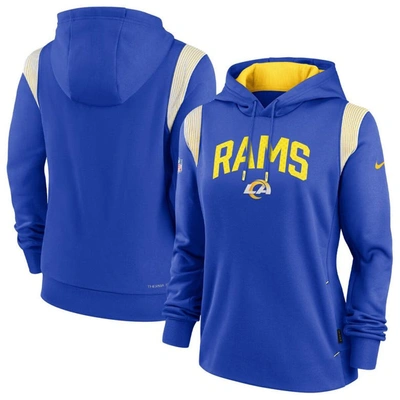 Nike Royal Los Angeles Rams Sideline Stack Performance Pullover Hoodie