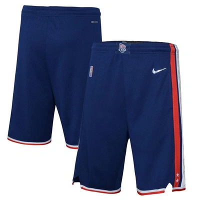 Nike Kids' Youth  Navy Brooklyn Nets 2021/22 City Edition Courtside Swingman Shorts