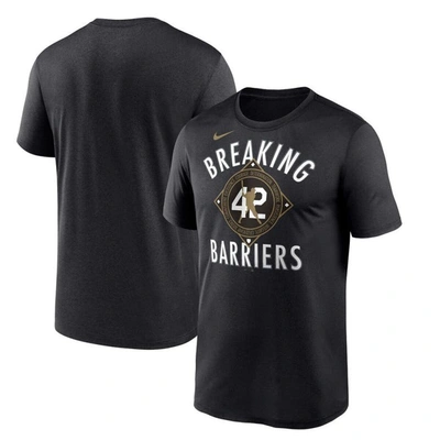 Nike Jackie Robinson Black Brooklyn Dodgers Cooperstown Collection Breaking Barriers Performance T-s