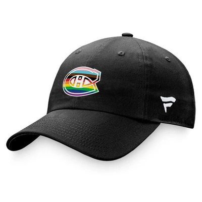 Fanatics Branded Black Montreal Canadiens Team Logo Pride Adjustable Hat