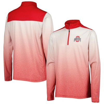 Colosseum Kids' Youth  White/scarlet Ohio State Buckeyes Max Quarter-zip Jacket